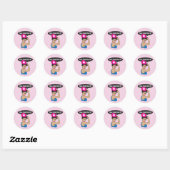 Je kunt het. Rosie Pickleball (L) Ronde Sticker (Vel)