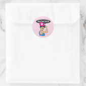 Je kunt het. Rosie Pickleball (L) Ronde Sticker (Tas)