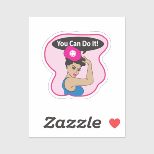 Je kunt het. Rosie Pickleball (L) Sticker (Vel)