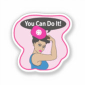 Je kunt het. Rosie Pickleball (L) Sticker (Voorkant)