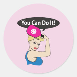 Je kunt het. Rosie Pickleball (V) Ronde Sticker