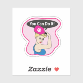 Je kunt het. Rosie Pickleball (V) Sticker