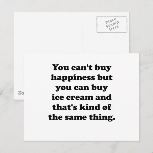 Je kunt ijscrème kopen briefkaart (Voorkant / Achterkant)