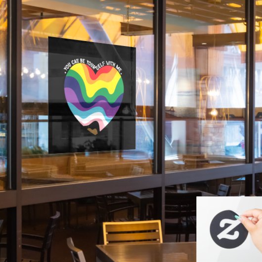 Je kunt jezelf met mij holebi transgender homo zij raamsticker (Restaurant Raam)