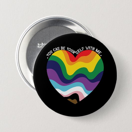 Je kunt jezelf met mij holebi transgender homo zij ronde button 7,6 cm (Voorkant /achterkant)