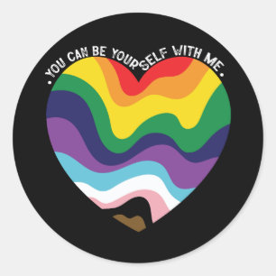 Je kunt jezelf met mij holebi transgender homo zij ronde sticker