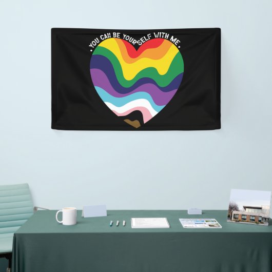 Je kunt jezelf met mij holebi transgender homo zij spandoek (Beurs)