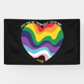 Je kunt jezelf met mij holebi transgender homo zij spandoek (Horizontaal)