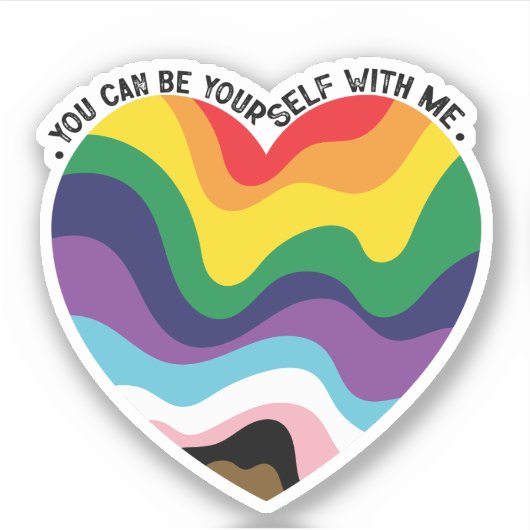 Je kunt jezelf met mij holebi transgender homo zij sticker (Voorkant)