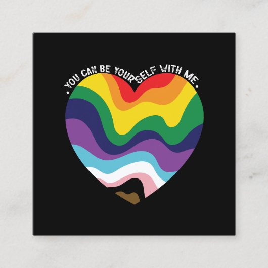 Je kunt jezelf met mij holebi transgender homo zij vierkante visitekaartje (Voorkant)