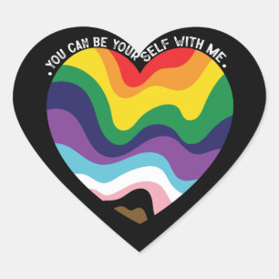 Je kunt jezelf zijn bij mij LGBT Transgender Homo Hart Sticker