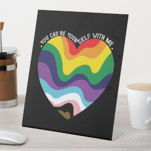 Je kunt jezelf zijn bij mij LGBT Transgender Homo Reclamebord Met Voetstuk