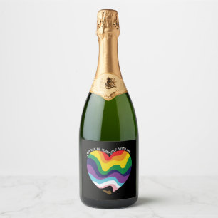 Je kunt jezelf zijn bij mij LGBT Transgender Homo Sparkling Wijnetiket