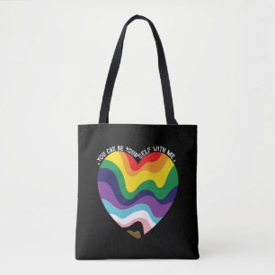 Je kunt jezelf zijn bij mij LGBT Transgender Homo Tote Bag
