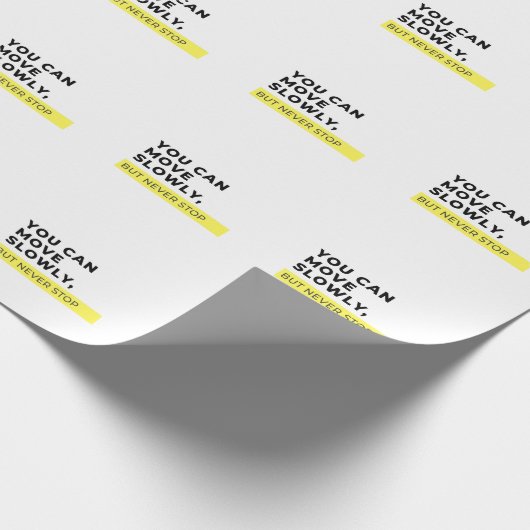 Je kunt langzaam bewegen, maar nooit stoppen, Moti Cadeaupapier (Hoek)