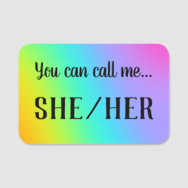 "Je kunt me bellen... Zij/haar" Pronouns Pin Naamplaatje