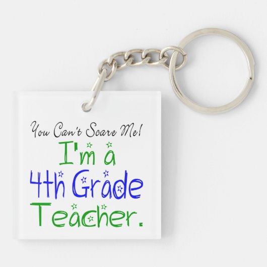 Je kunt me geen grappige 4e klas leraar schelen sleutelhanger (Achterkant)