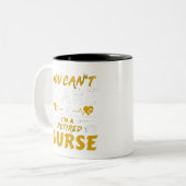 Je kunt me niet bang maken dat ik een gepensioneer tweekleurige koffiemok (Voorkant links)