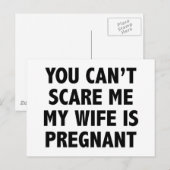 Je kunt me niet schelen dat mijn vrouw zwanger is aankondigingskaart (Voorkant / Achterkant)