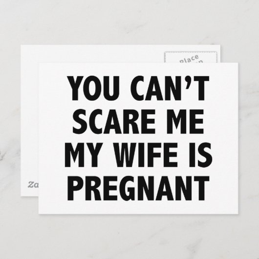 Je kunt me niet schelen dat mijn vrouw zwanger is aankondigingskaart (Voorkant / Achterkant)