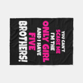 Je kunt me niet zien, ik heb vijf broers en alleen fleece deken (Voorkant (Horizontaal))