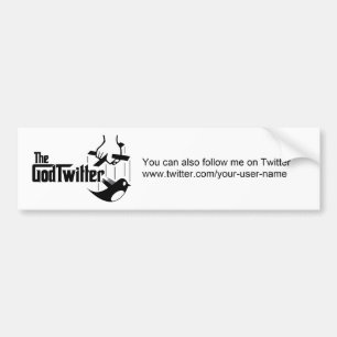 Je kunt me ook volgen op Twitter .... Bumpersticker