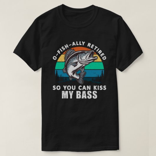 Je kunt mijn bas grappig kussen Gevist T-shirt (Design voorkant)