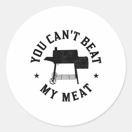 Je kunt mijn vleesbbq niet verslaan met het grille ronde sticker (Voorkant)
