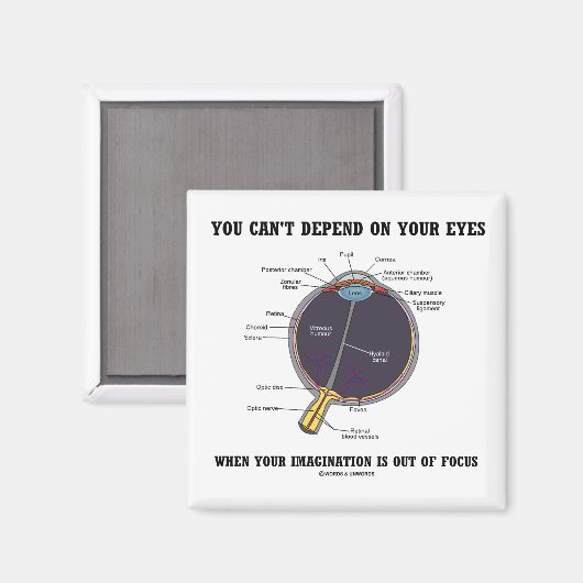 Je kunt niet afhankelijk zijn van je ogen verbeeld magneet (Voorkant / Achterkant)