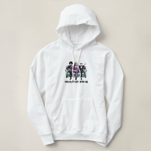 Je kunt niet bij ons zitten hoodie (Design voorkant)