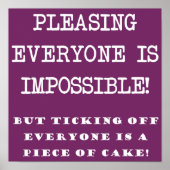 Je kunt niet iedereen tevreden stellen met het gra poster (Voorkant)