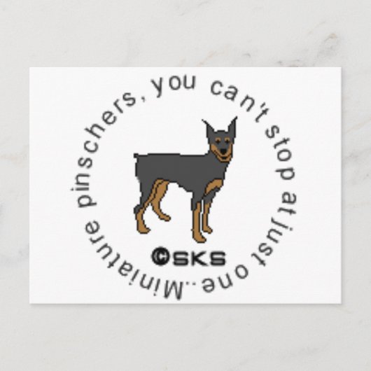 Je kunt niet slechts één - miniatuur pinscher hebb briefkaart (Voorkant)