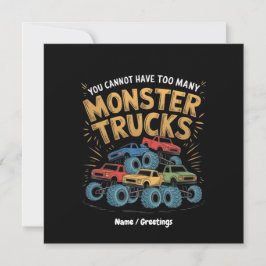 Je kunt niet te veel monstertrucks hebben kaart