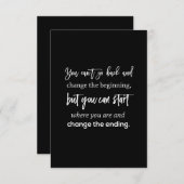 je kunt niet teruggaan en het begin veranderen bedankkaart (Voorkant / Achterkant)