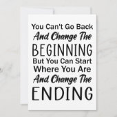 Je kunt niet teruggaan en het begin veranderen feestdagenkaart (Voorkant)