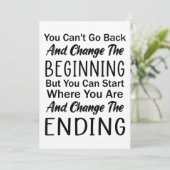 Je kunt niet teruggaan en het begin veranderen feestdagenkaart (Staand voorkant)
