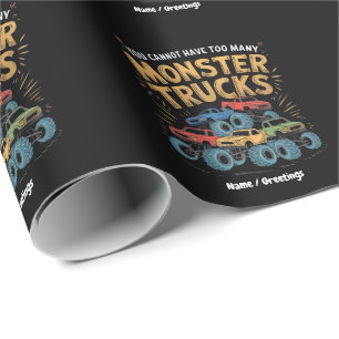 Je kunt nooit genoeg monstertrucks hebben cadeaupapier