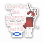 Je kunt nooit met een buis lopen. sticker (Voorkant)