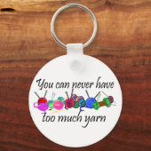 Je kunt nooit te veel garen T-shirts hebben Sleutelhanger (Voorkant)