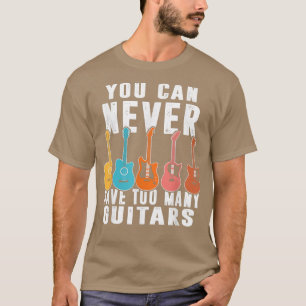 Je kunt nooit te veel gitaarmuziek hebben over je  t-shirt