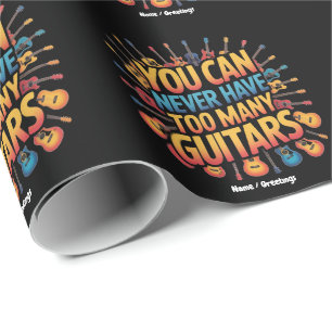 Je kunt nooit te veel gitaren coole muziek hebben cadeaupapier
