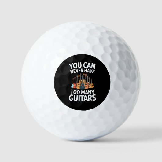 Je kunt nooit te veel gitaren hebben Funny Musicus Golfballen (Voorkant)