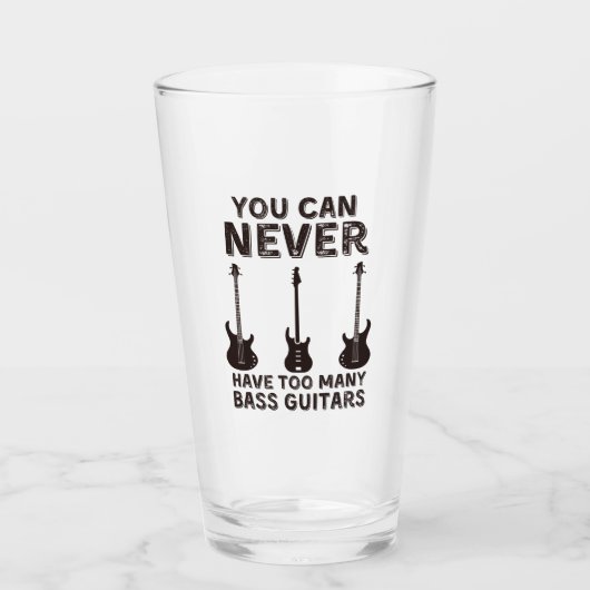 Je kunt nooit te veel gitaren hebben glas (Voorkant)