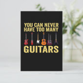 Je Kunt Nooit Te Veel Gitaren Hebben Grappig Bedankkaart (Staand voorkant)