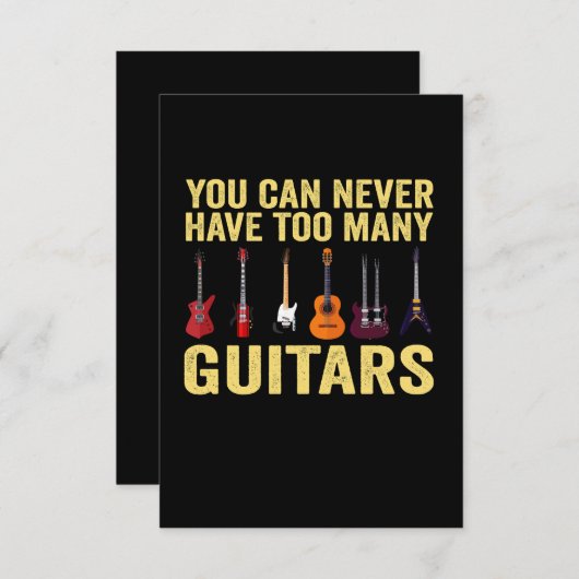 Je Kunt Nooit Te Veel Gitaren Hebben Grappig Bedankkaart (Voorkant / Achterkant)