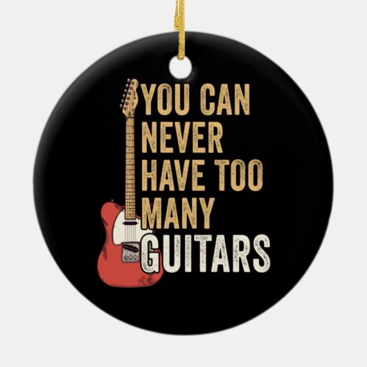 Je kunt nooit te veel gitaren hebben keramisch ornament (Achterkant)