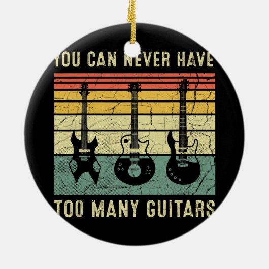 Je kunt nooit te veel gitaren hebben keramisch ornament (Achterkant)