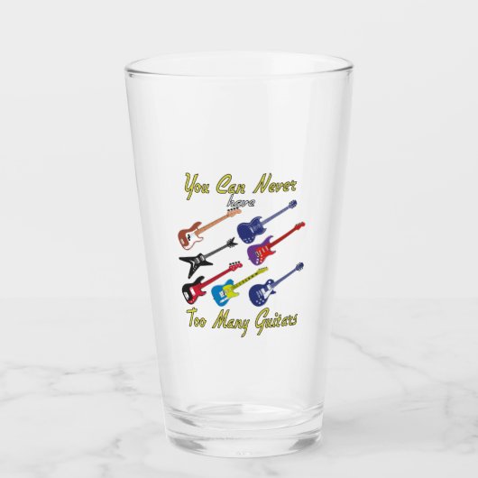 Je kunt nooit te veel gitaren hebben - kleurrijk glas (Voorkant)
