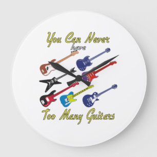 Je kunt nooit te veel gitaren hebben - kleurrijk grote klok