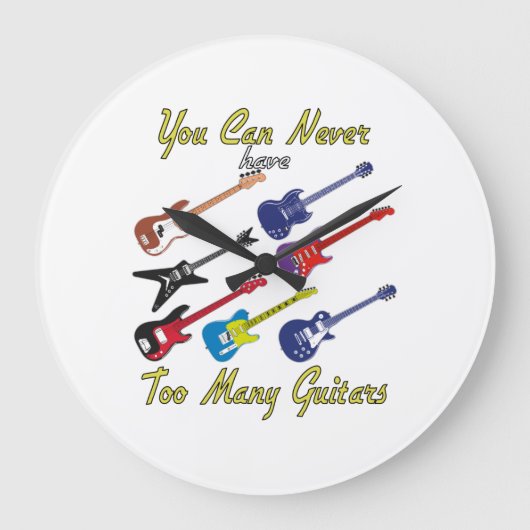 Je kunt nooit te veel gitaren hebben - kleurrijk grote klok (Voorkant)